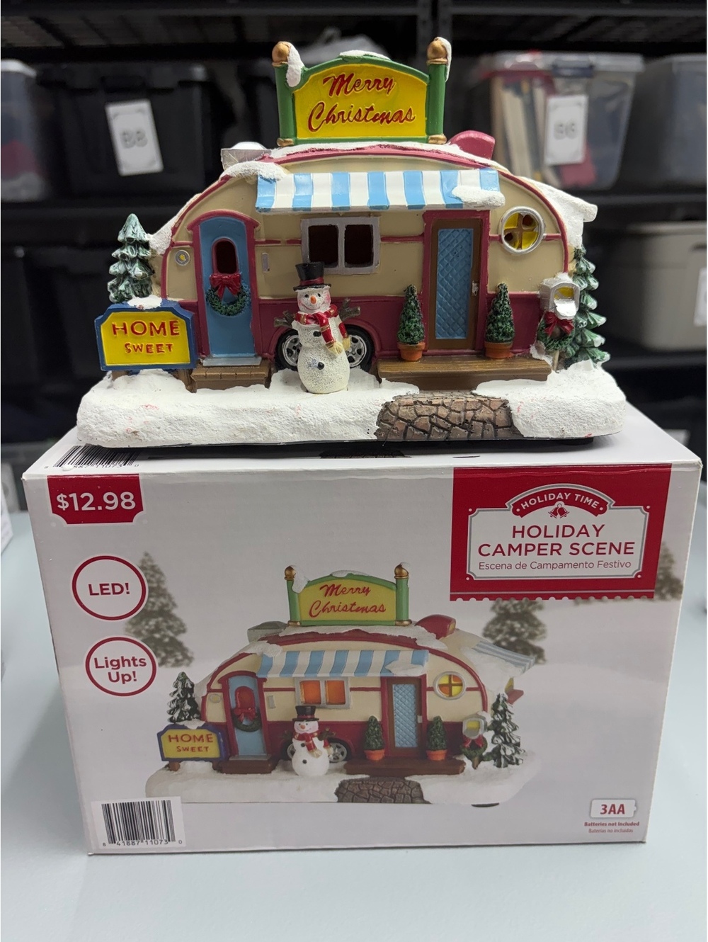 Enchanted Forest Holiday Snowman Trailer Lighted Christmas Village Decoration